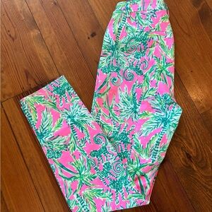 Lilly Pulitzer Pink and Green Tropical Pants NWOT size 2